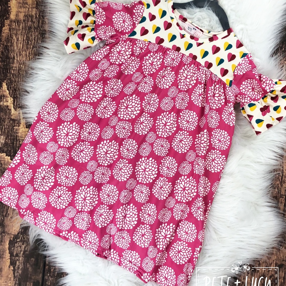 Mixed Patterns Short Sleeve Dress